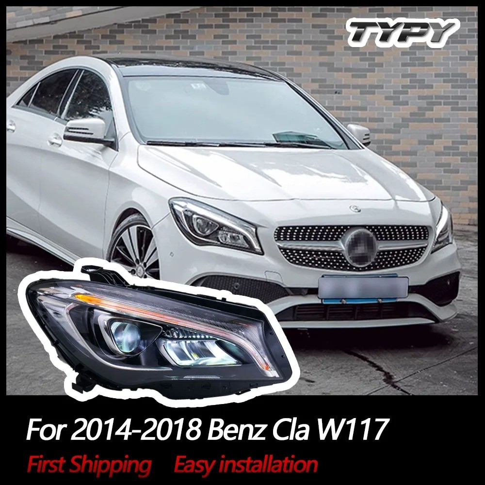 New For Benz CLA W117 Headlights assembly All LED Projector LED DRL 2014-2019