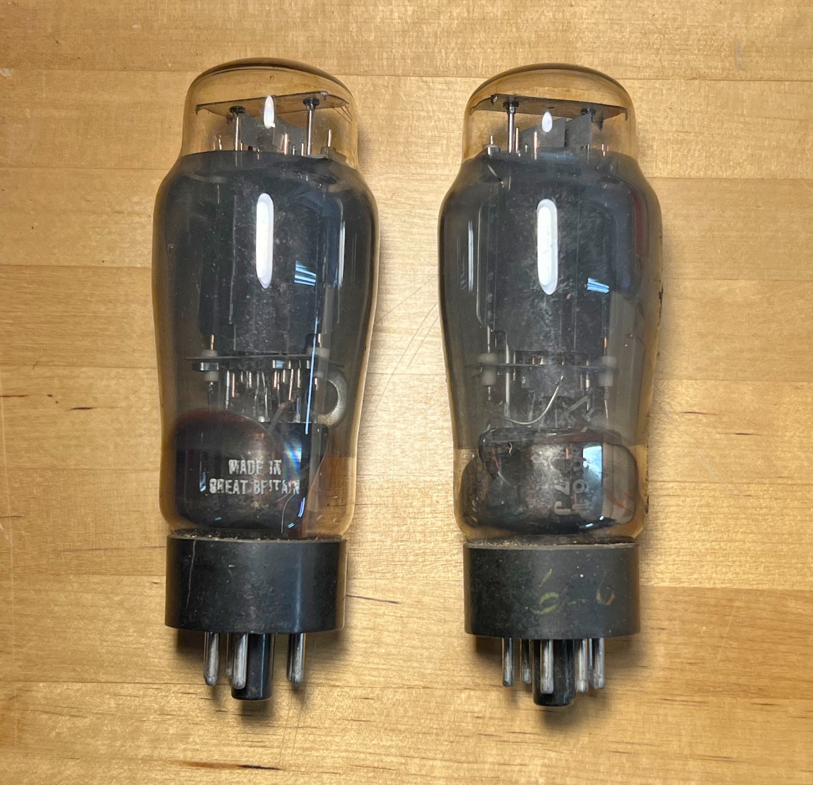 Pair Used Mullard EL37 – Read	(t26)