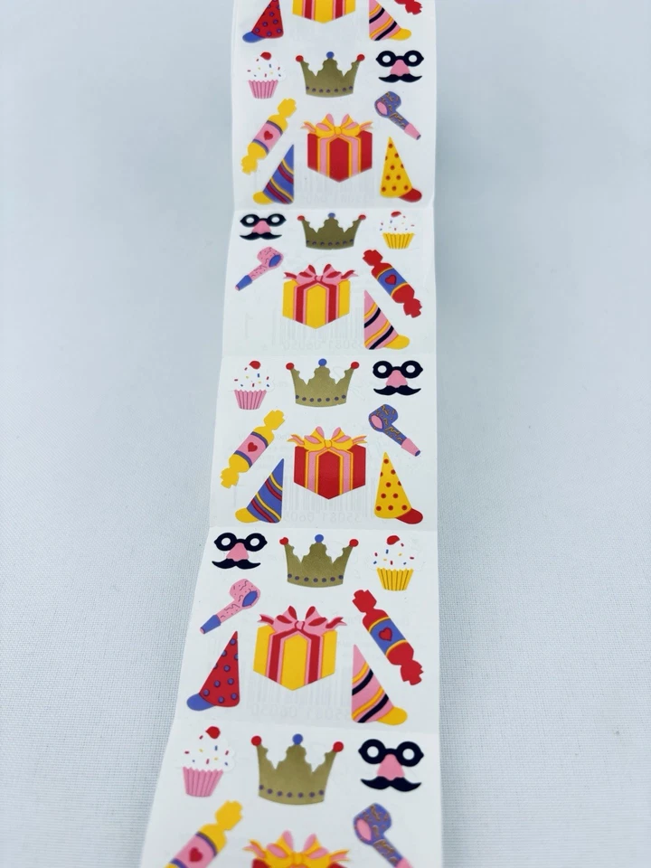 Vintage 1997 Birthday Party Mrs. Grossman's Stickers Roll Scrapbooking Hats Read - Image 3 of 4