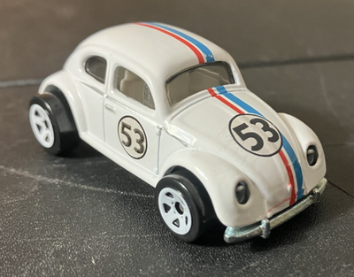 White VW Volkswagen Beetle Herbie Love Bug - Hot Wheels Workshop 1