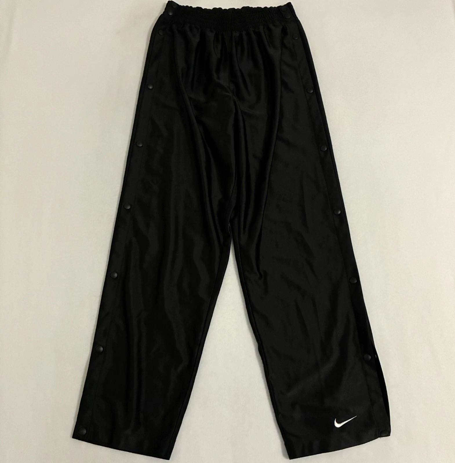 Vtg Nike Tearaway Track Pants Mens L Full Leg Snap Shiny Basketball Y2K
