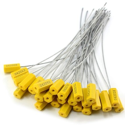100 Security Marking Cable Seals Tamper Proof Steel Wire Numbered 24''