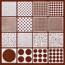 16 Pcs Circle Stencil,Polka Dot Stencil with 1 Storage Ring