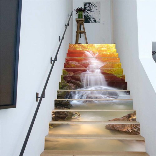 13pcs 3D Stair Riser Staircase Sticker Vinyl Photo Mural Decal Scenery Wallpaper - Picture 16 of 58