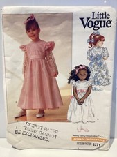 Abito 1989 originale Little VOGUE modello da cucito 2271 taglia 5 SENZA TAGLIO P&P