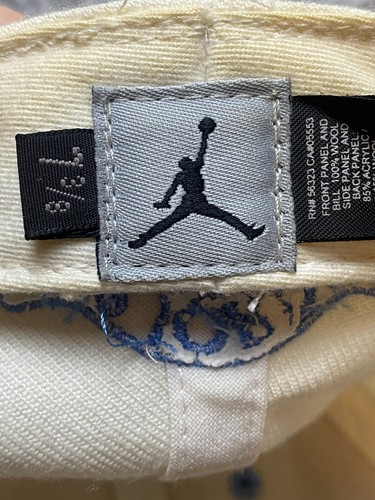 Air Jordan Wings Hat Cap 7 3/8 Baseball Jumpman Carmelo Anthony Wool Gray Beige - Picture 12 of 17