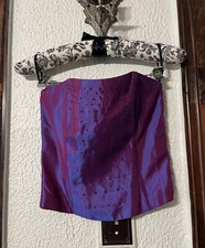 VTG Millenium 2000 Gunne Sax Jessica McClintock Corset Top Purple Satin Beaded