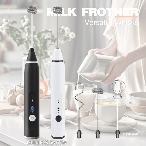 3 in 1 Electric Milk Frother Drink Foamer Whisk Mixer Stirrer Coffee Egg Beater - Picture 8 of 23