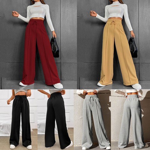Ladies Sweatpants Wide Leg Pants Women Loose Fit High Waist Fall Jogger Pant -