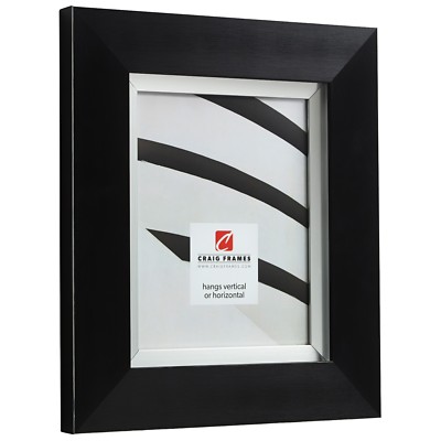 Craig Frames Chesterton, 3'' Black and Silver Picture Frame Poster Frame