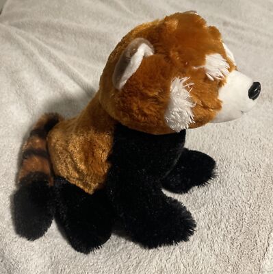 Animal Planet Red Panda 18'' Long & 10'' More Tail Plush Black Burnt Orange White