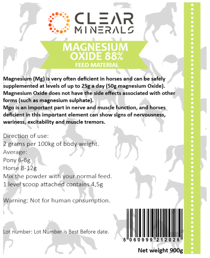Magnesium Oxide 88 Mag Ox Calmer 900g bottle Horse Equine supplement