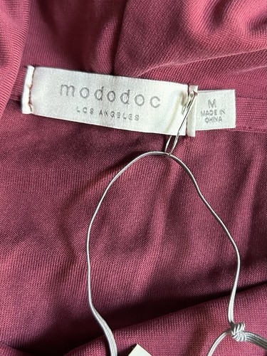 Mododoc Maroon Cowl Neck Long Sleeve Tunic Jersey Top Size M Soft Stretchy - Picture 4 of 5