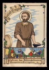 antica cartolina RELIGIOSA-S.CRISPINO M. patrono dei calzolai