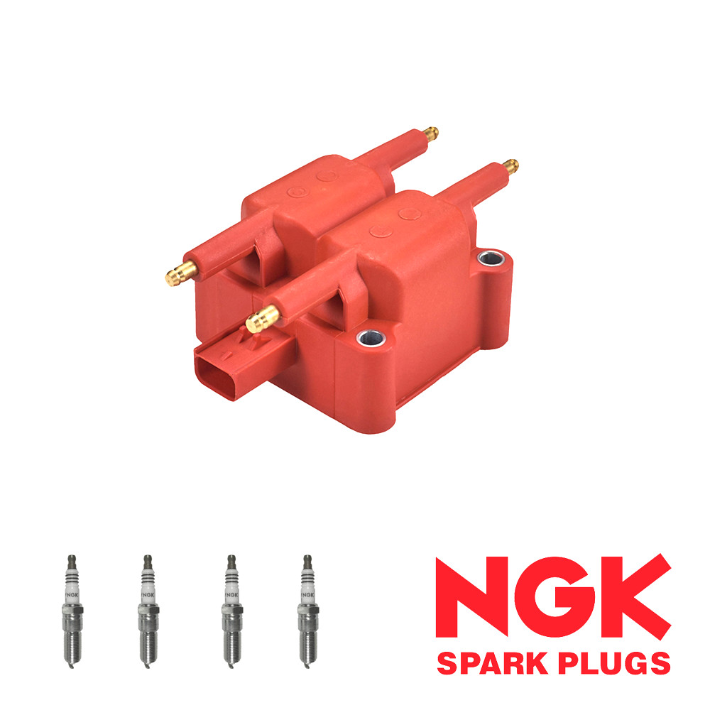 Energy Ignition Coil  4 NGK Spark Plug for 2003-2005 Dodge Neon 2.4L I4
