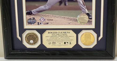 ROGER CLEMENS 2003 Final Pitch Framed 92/500 Antique Bronze&24kt Gold Overlay MD - Picture 8 of 18