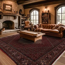 8'3" x 11'7" Hand Knotted Wool Authentic Bidjar medallion 300 KPSI Area Rug