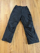 Lands End Size 12  14 unisex Black Ski Snow Pants Zip Pockets