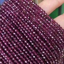 2mm 3mm 4mm Natural Micro Faceted AAA Purple Almandine Garnet Gemstone Beads