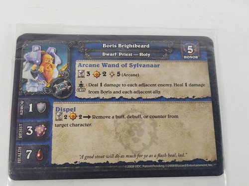 World of Warcraft Miniaturen Boris Hellbart mit Karten NEU WOW Kernset Zwerg - Bild 5 von 5