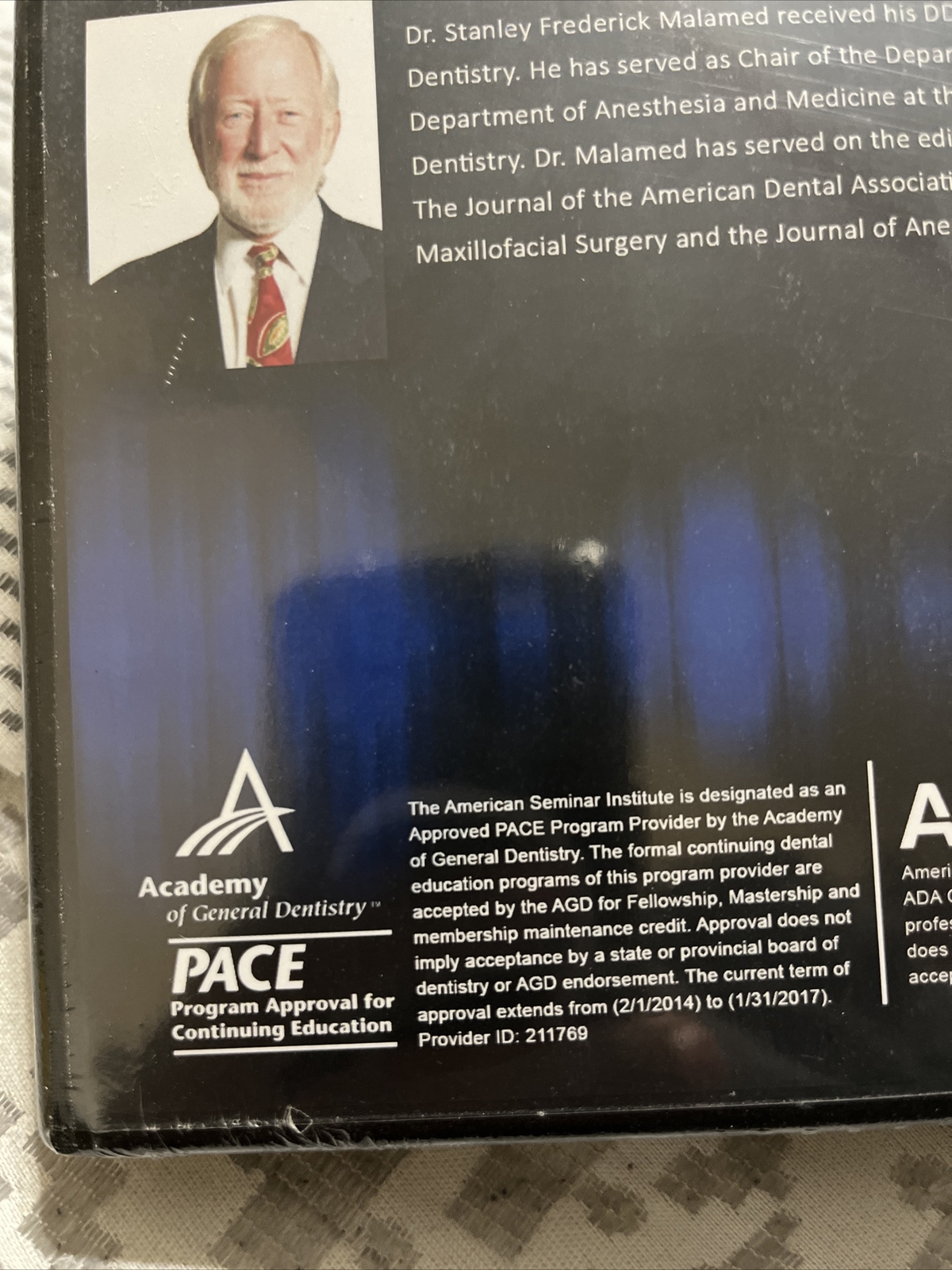 NEW ASI American Seminar Institute Local Anesthesia Stanley Malamed