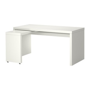 Ikea Malm Office Desk With Pull Out Panel White 702 141 92 Ebay Image Is Loading Ikea Malm Office Desk With Pull Out Panel