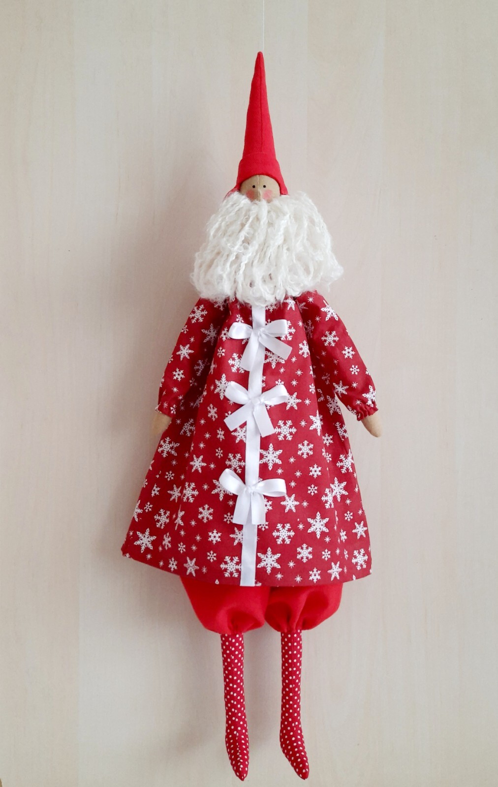 Weihnachtsmann, rot, Santa, Nikolaus, Tilda Dekor Winter Weihnachten Puppe