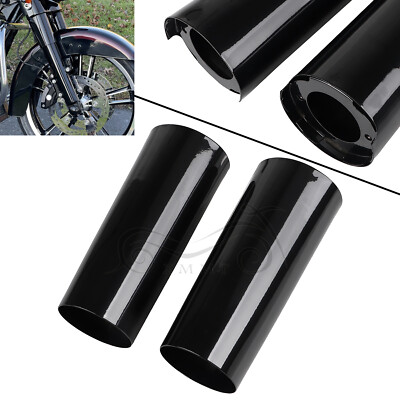 +2'' Black Smooth Fork Slider Covers Boots For Harley Electra Road Glide 2014-Up