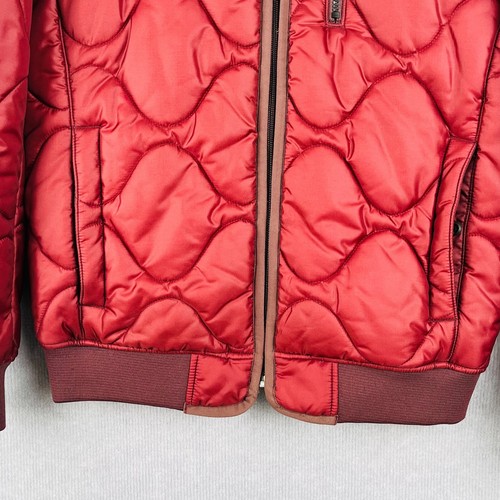 G-Star RAW Daven Quilted Bomber Jacket Red Puffer L Full Zip Warm Coat Mens - Picture 8 of 16