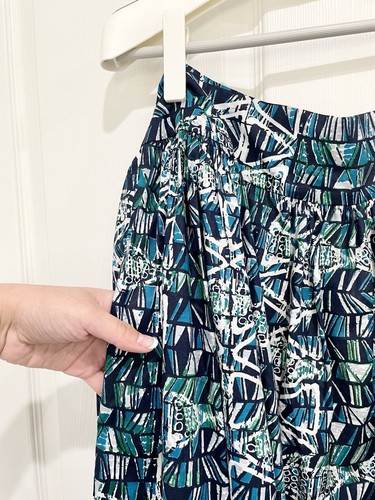 NWT Anthropologie x SIKA A-Line Midi Skirt Tonal Print Blue Motif Size 16P $198 - Picture 6 of 11