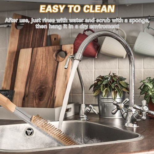 Pizza Oven Brush, 21" Brush and Stainless Steel Scraper for Pizza Stone, BBQ ... - 第 6/7 張圖片