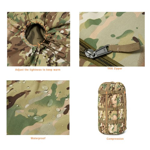 Sleeping System 4 Season Waterproof Cold MulticamMilitary Tactical Sleeping Bag - Picture 20 of 30