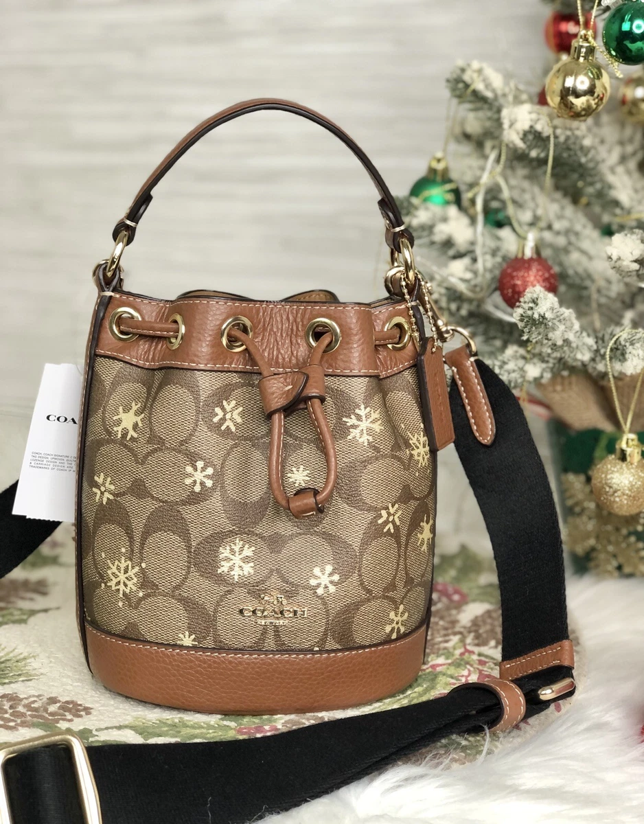 NWT Coach Dempsey Drawstring Bucket Bag In Signature