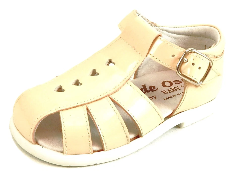 DE OSU - España - Sandalias de charol rosa melocotón para bebés niñas - Europeas - Talla 4-6,5 Foto 2 de 4