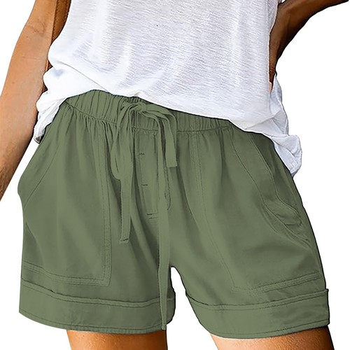 Women Comfy Drawstring Casual Elastic Waist Summer Beach Lightweight Short S-5XL - Picture 28 of 53
