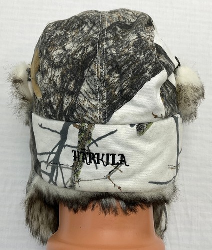 Harkila Grizzly Winter Camo Hunting Hat Mossy Oak Trapper Ushanka Faux Fur Cap M - Picture 6 of 24