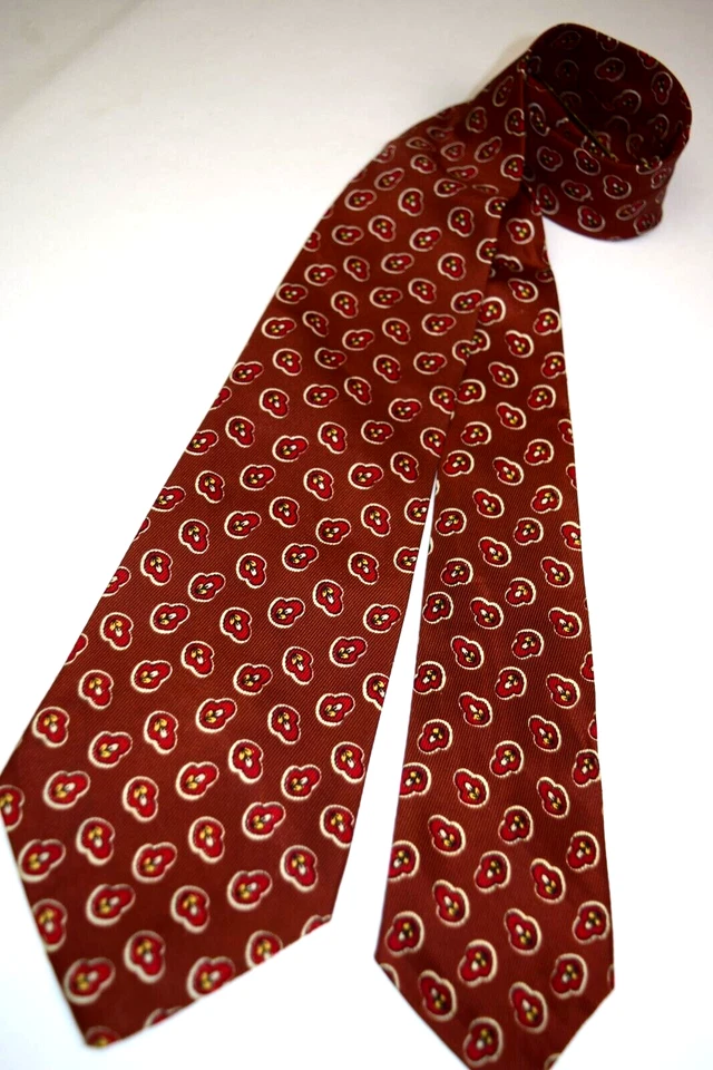 Corbata De Colección De Luxe Años 30 40 Frijoles Mágicos Foulard Corbata 51.5 x 3.25" Blanco Óxido Nueva Con Etiquetas Foto 3 de 4