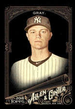 2018 TOPPS ALLEN GINTER X BASEBALL BASE CARD #109 SONNY GRAY YANKEES