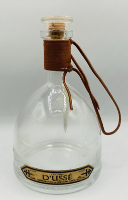 D'USSE VSOP Cognac Bottle 750ml With Cork Stopper & Rare Brown Suede Tie