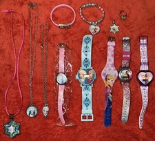 Disney Frozen Jewelry Lot Anna Elsa Watch Bracelet Necklace Ring Charm 0408