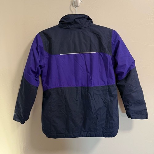 Columbia Kids Size 10/12 Purple Black Winter Coat Jacket Omni Heat Ski Outdoor - Picture 3 of 3