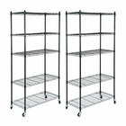 2 PCS 5-Tier Wire Shelves Layer Shelving 30.1x14.2x63" Tough Holder Storage 