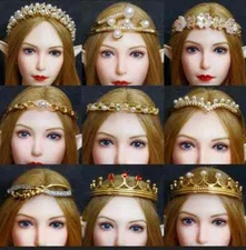 1/6 Metal Tiara Crown Crystal hairband Queen Princess Fashion BJD Doll Jewelry