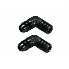 2Pcs -6 AN to 1/4 NPT Fitting Black Male 90 Degree Elbow Adapter For Fuel Line