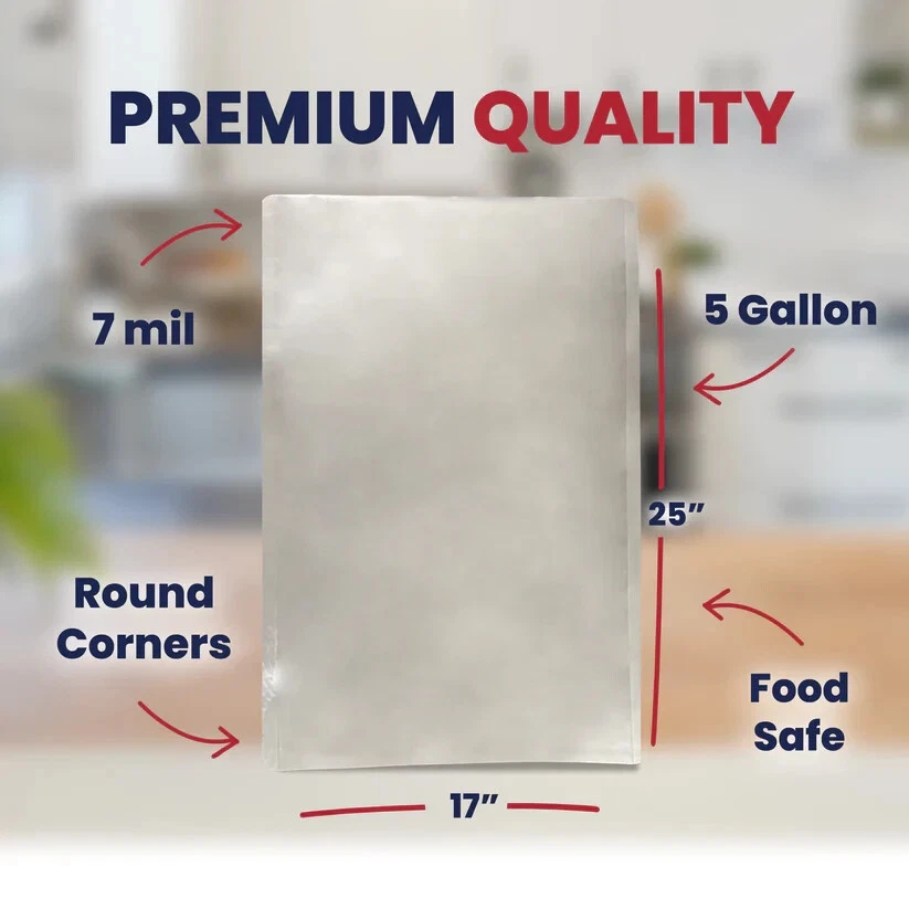 Bolsas de Mylar Fresh Assured (25) de 5 galones y (30) absorbedores de oxígeno 2000cc Foto 3 de 3