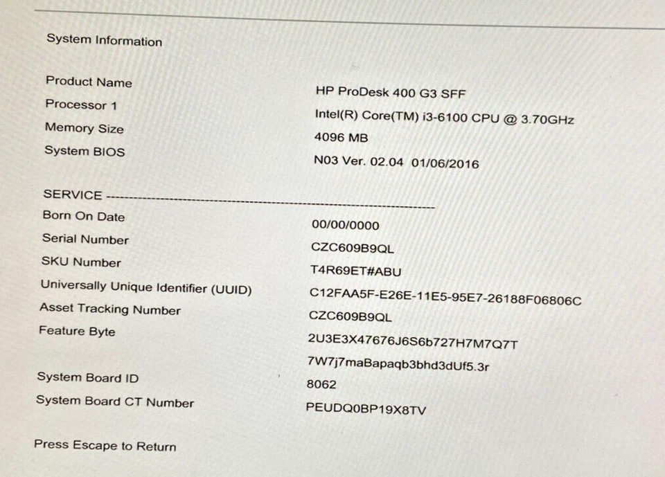 HP ProDesk 400 G3 SFF - i3-6100 - 4GB RAM - 256GB SSD - POWER CABLE (OFFERS OK) - Image 2 of 4