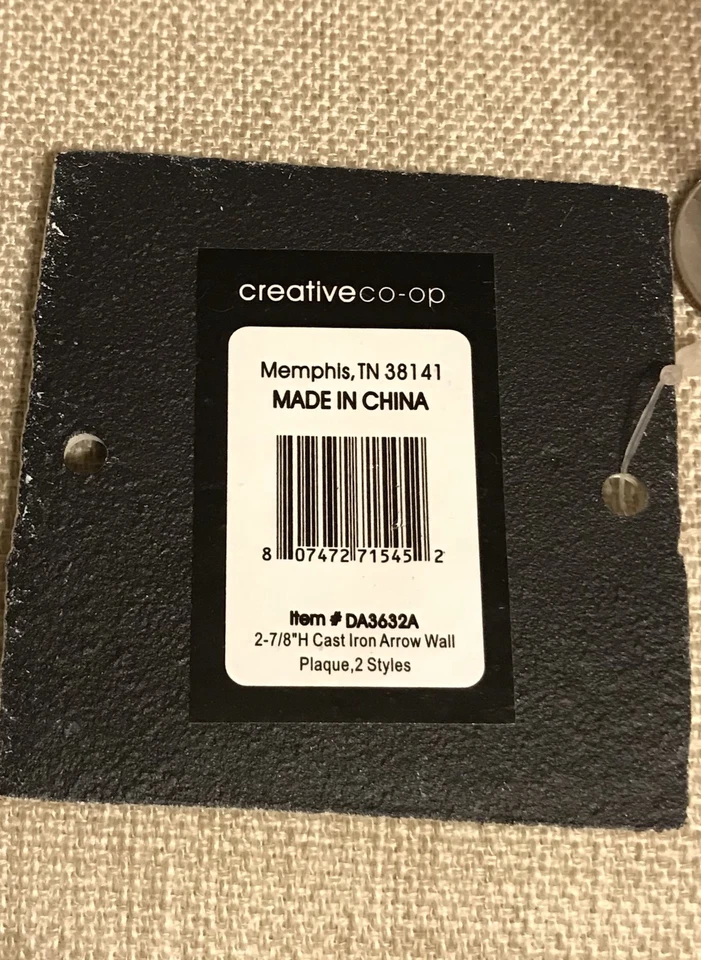 Creative Co-op Arrows Red & Black Cast Iron Wall Sign - Set Of 2 NEW - Image 2 of 3