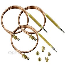 3 x UNIVERSAL Thermocouple Kit 1500mm & Fixings Gas Boiler Oven Cooker Grill