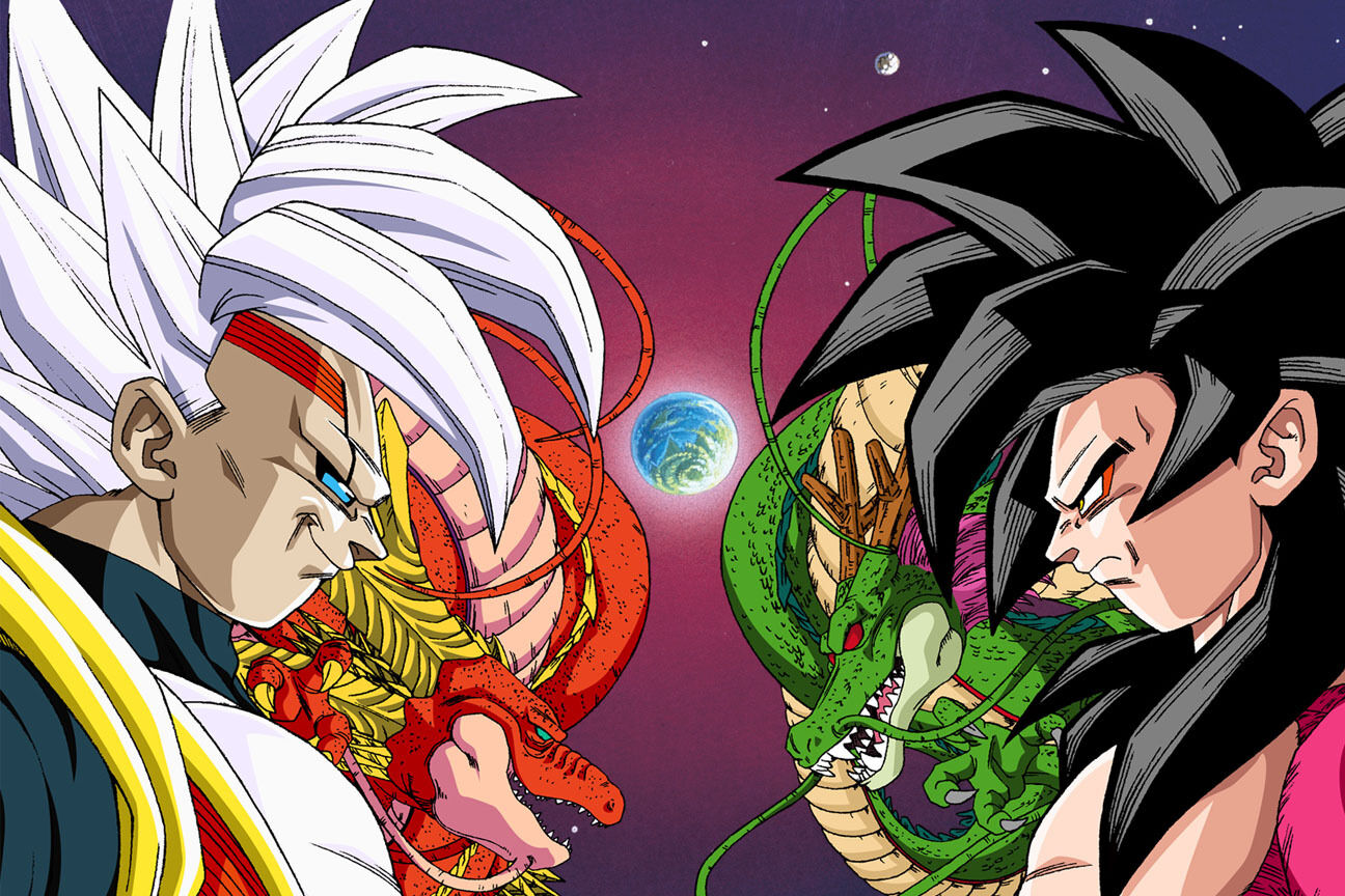 Dragon Ball GT and Super Gogeta SSJ4 and Blue Poster 12inx18in Free Shipping