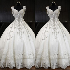 Vintage Wedding Dresses Glitter Beading Sequin Sleeveless Lace Bridal Gowns